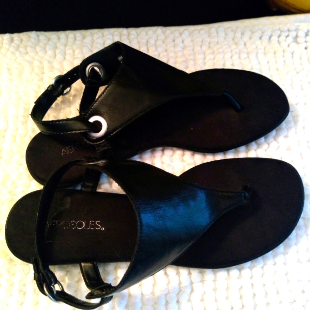 Aerosoles women's casual flat sandals Black